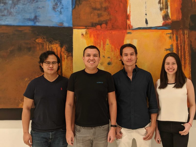  Salary-on-Demand platform for the Filipino workforce. Advance wields digital technologies to dignify the age-old practice of salary advances. (L-R: CTO Enzo Doromal, CFO Addi Guevara, CEO Jaime de los Angeles, CPO Stef Lim) 